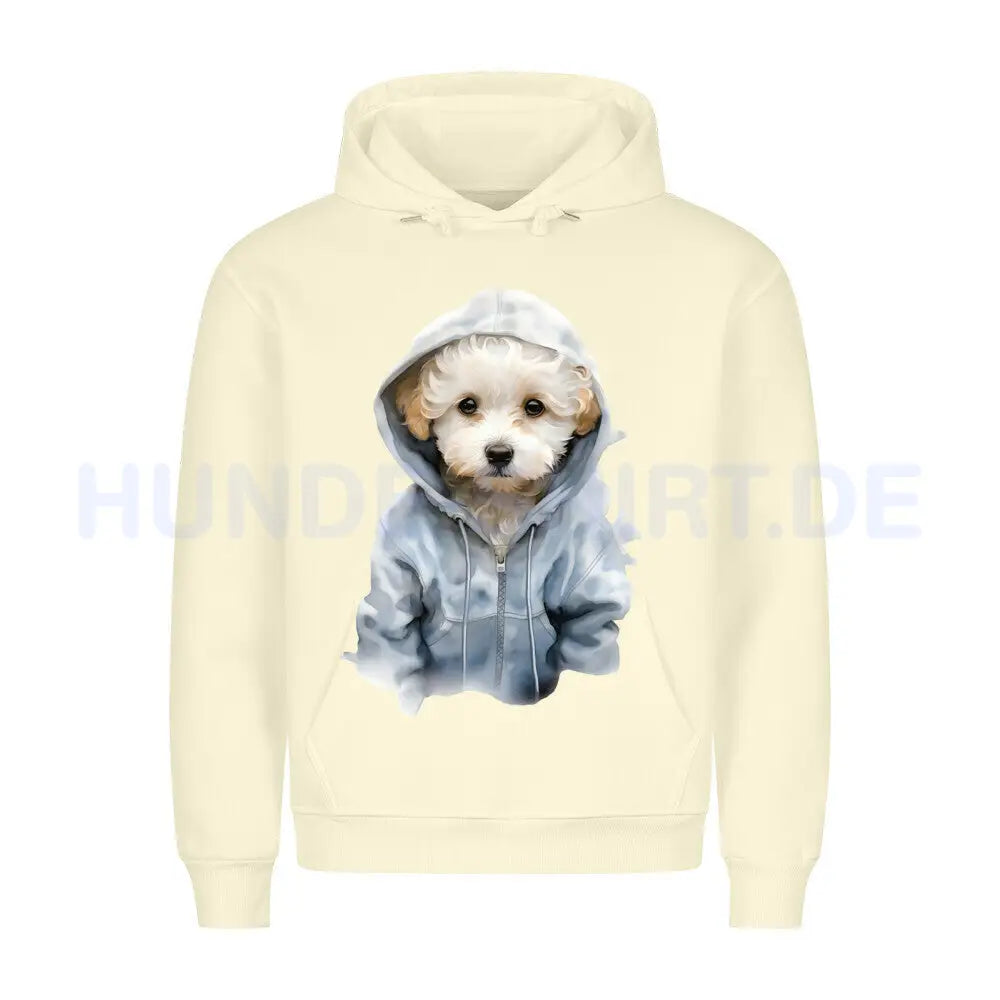 Premium Hoodie "Hooded Bichon Frisé" Beige – hunde-shirt.de