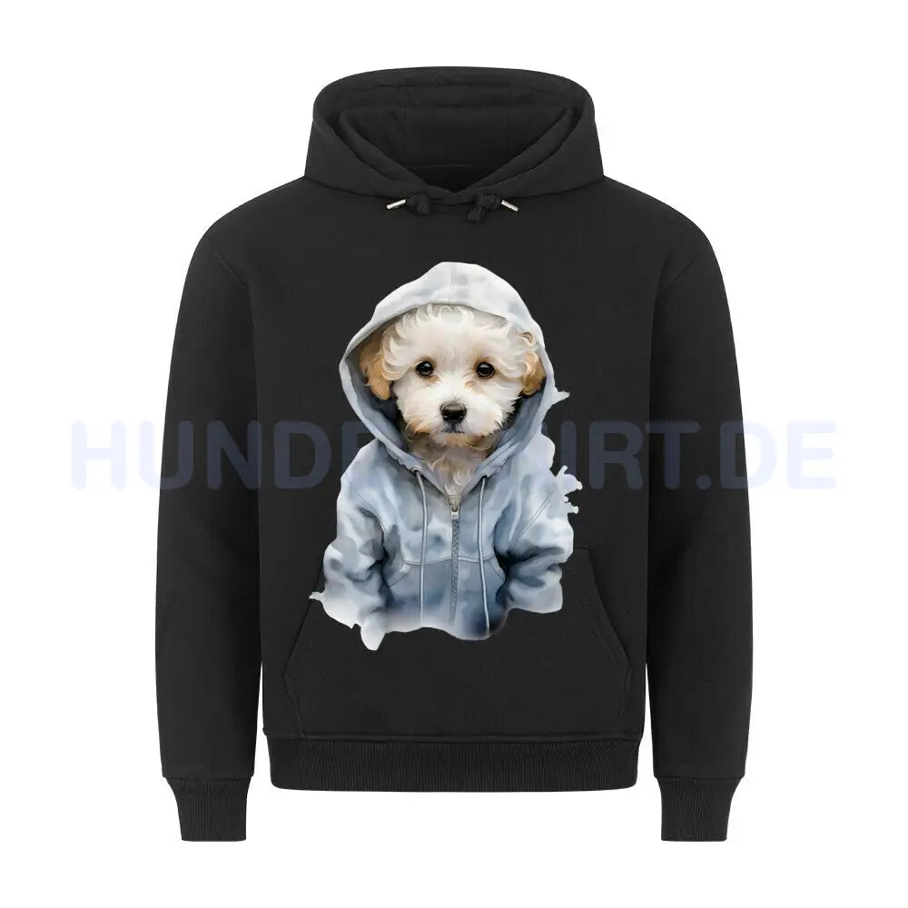 Premium Hoodie "Hooded Bichon Frisé" Schwarz – hunde-shirt.de