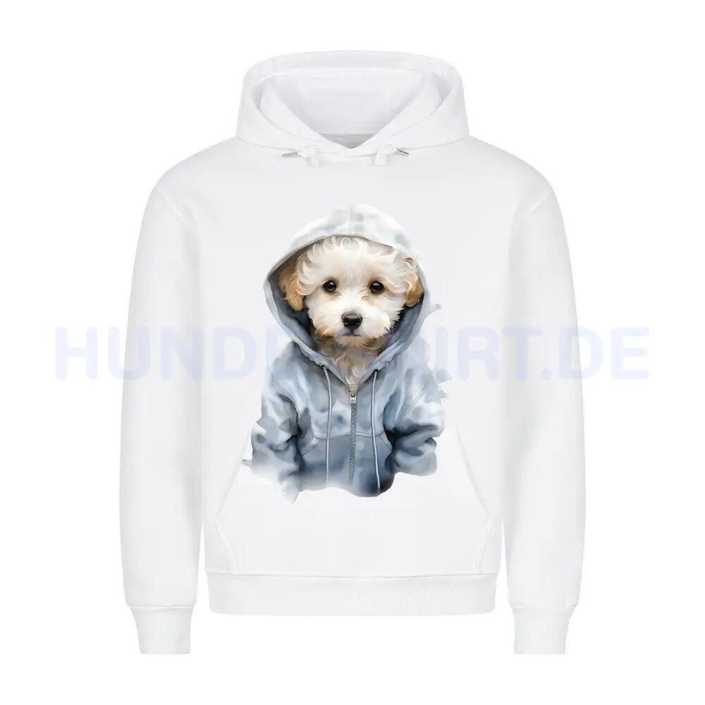 Premium Hoodie "Hooded Bichon Frisé" Weiß – hunde-shirt.de