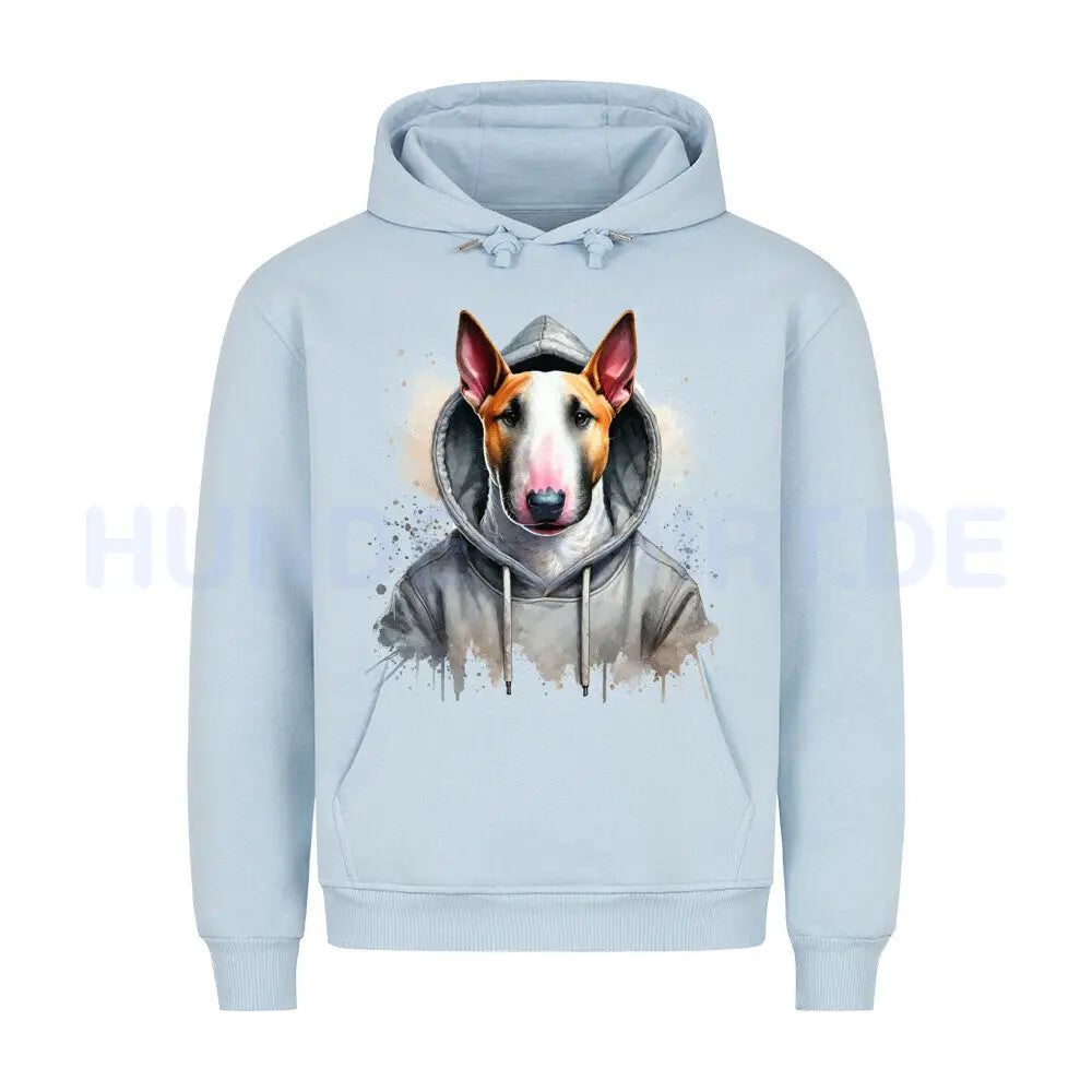 Premium Hoodie "Hooded Bullterrier" Babyblau – hunde-shirt.de