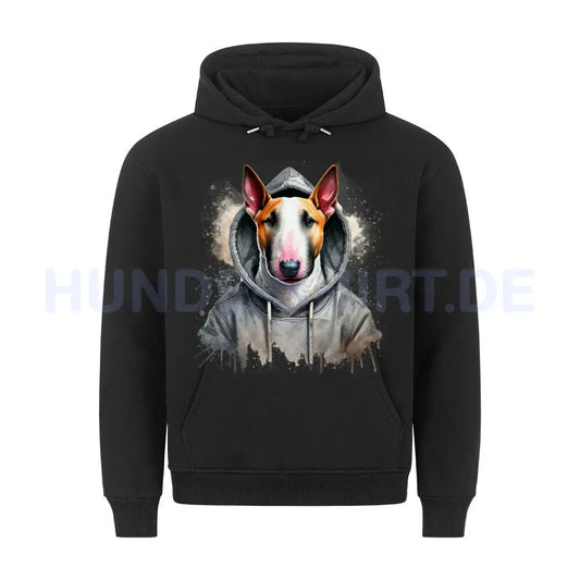 Premium Hoodie "Hooded Bullterrier" Schwarz – hunde-shirt.de