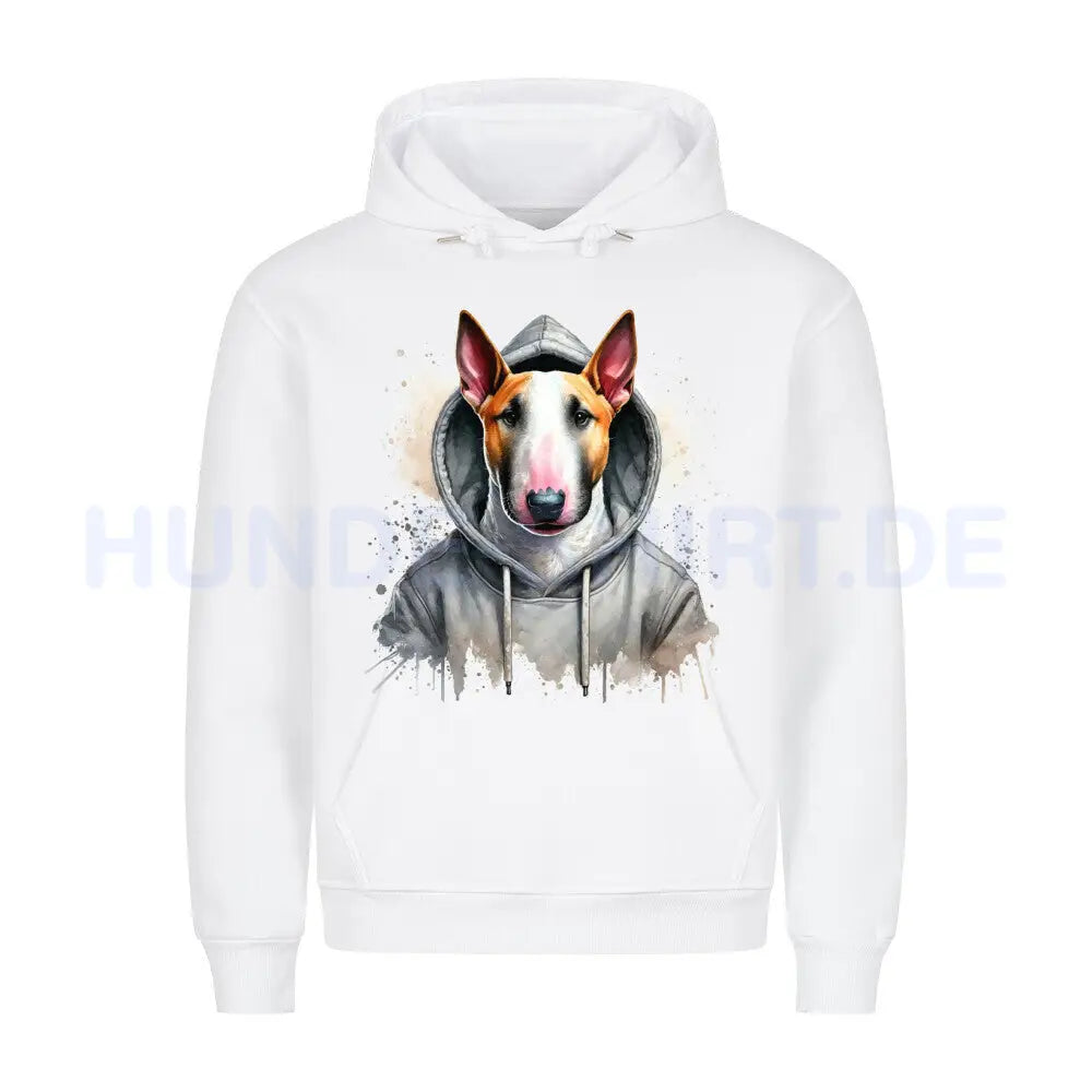 Premium Hoodie "Hooded Bullterrier" Weiß – hunde-shirt.de