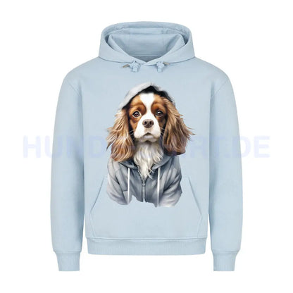 Premium Hoodie "Hooded Cavalier King Charles Spaniel" Babyblau – hunde-shirt.de