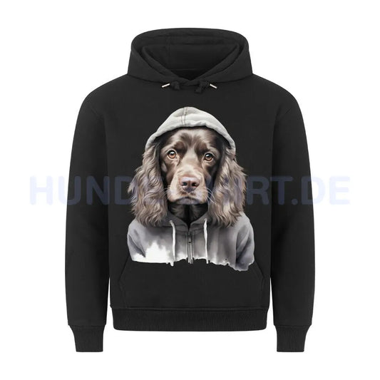 Premium Hoodie "Hooded Cocker" Schwarz – hunde-shirt.de