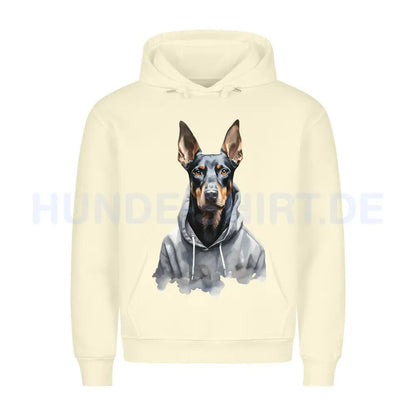 Premium Hoodie "Hooded Dobermann" Beige – hunde-shirt.de