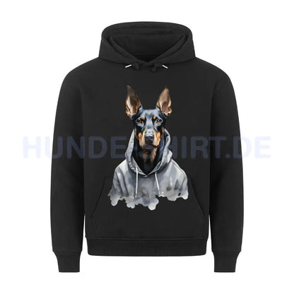 Premium Hoodie "Hooded Dobermann" Schwarz – hunde-shirt.de