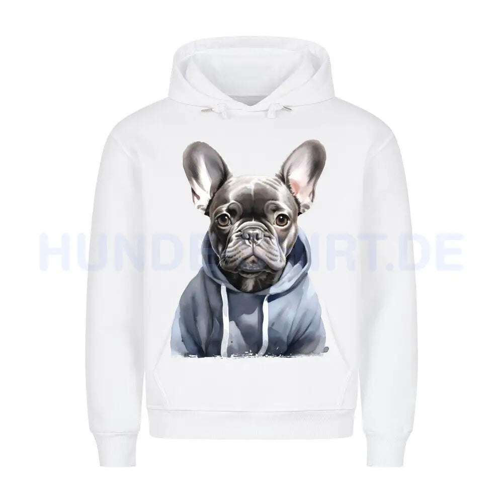 Premium Hoodie "Hooded Französische Bulldogge" Weiß – hunde-shirt.de