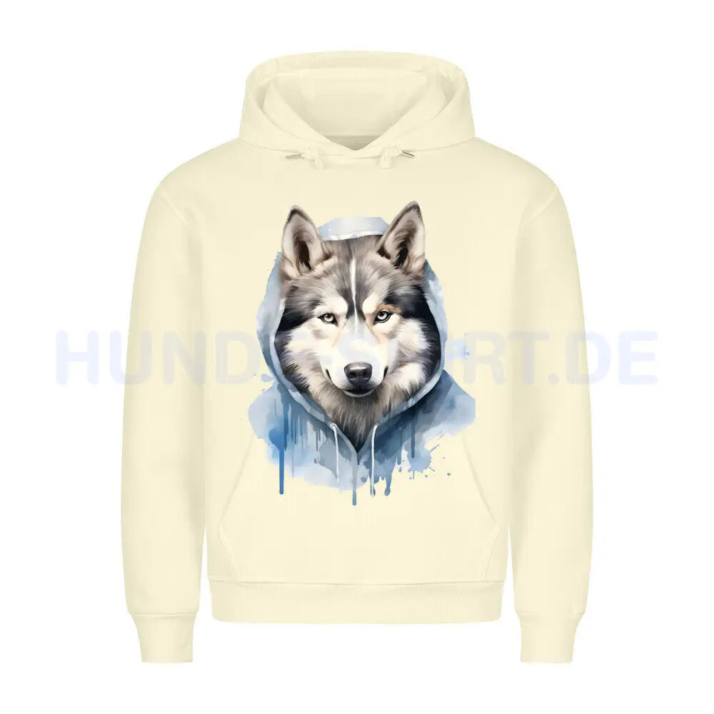 Premium Hoodie "Hooded Husky" Beige – hunde-shirt.de