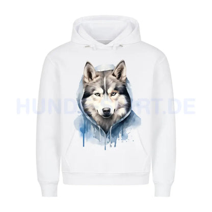 Premium Hoodie "Hooded Husky" Weiß – hunde-shirt.de