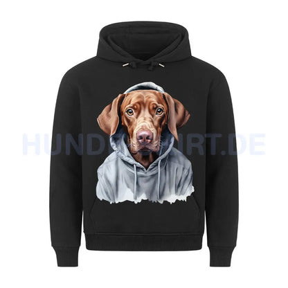 Premium Hoodie "Hooded Magyar Vizsla" Schwarz – hunde-shirt.de