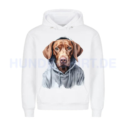 Premium Hoodie "Hooded Magyar Vizsla" Weiß – hunde-shirt.de