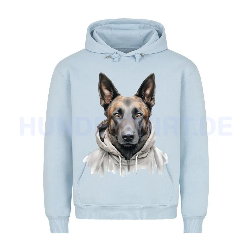 Premium Hoodie "Hooded Malinois" Babyblau – hunde-shirt.de