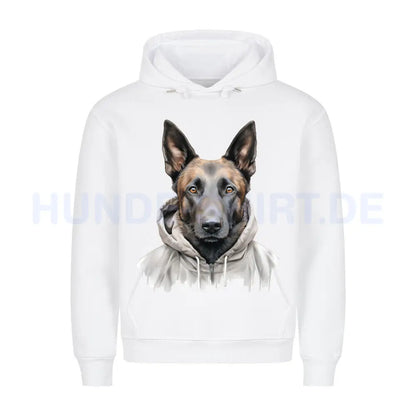 Premium Hoodie "Hooded Malinois" Weiß – hunde-shirt.de