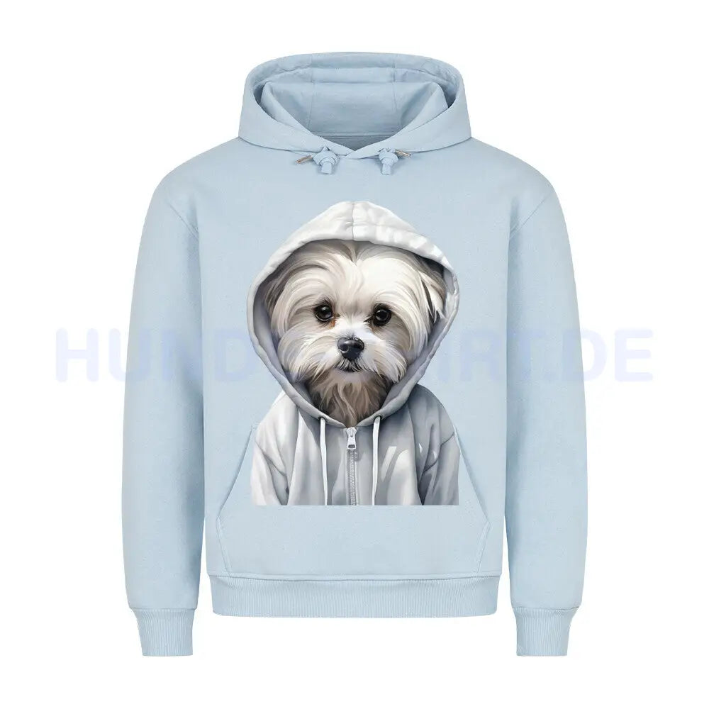 Premium Hoodie "Hooded Malteser" Babyblau – hunde-shirt.de