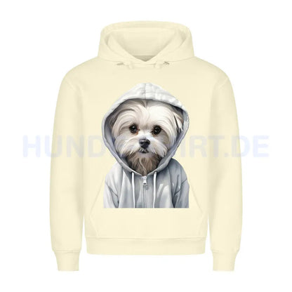 Premium Hoodie "Hooded Malteser" Beige – hunde-shirt.de