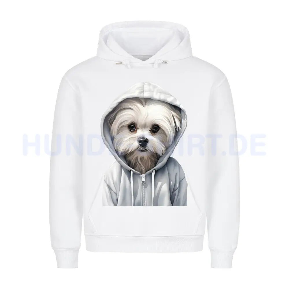 Premium Hoodie "Hooded Malteser" Weiß – hunde-shirt.de