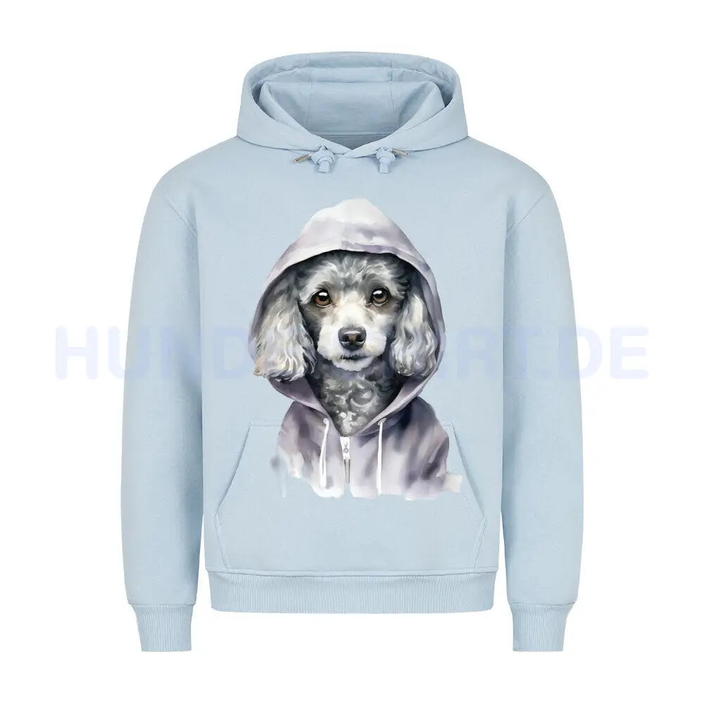 Premium Hoodie "Hooded Pudel" Babyblau – hunde-shirt.de