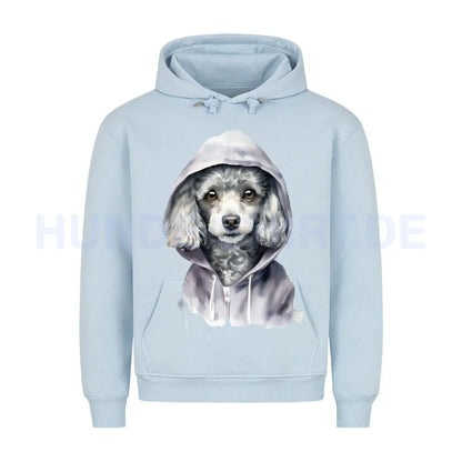 Premium Hoodie "Hooded Pudel" Babyblau – hunde-shirt.de