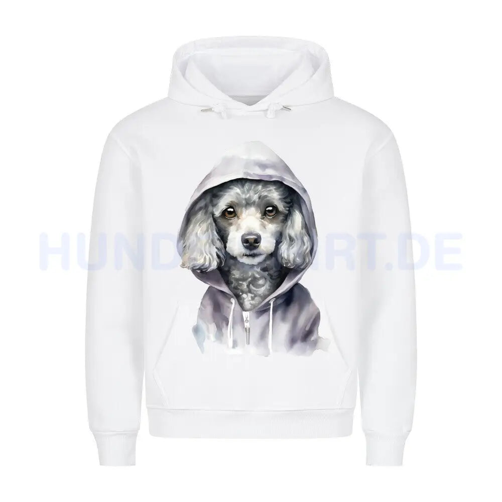 Premium Hoodie "Hooded Pudel" Weiß – hunde-shirt.de