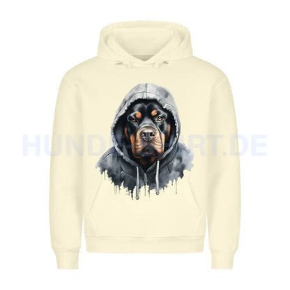 Premium Hoodie "Hooded Rottweiler" Beige – hunde-shirt.de