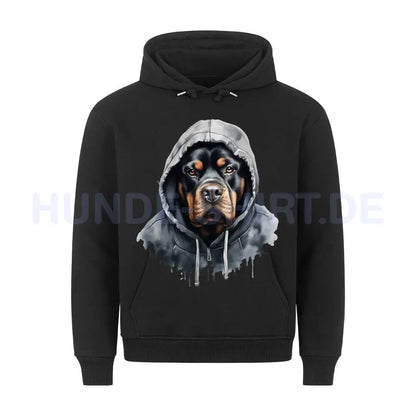 Premium Hoodie "Hooded Rottweiler" Schwarz – hunde-shirt.de