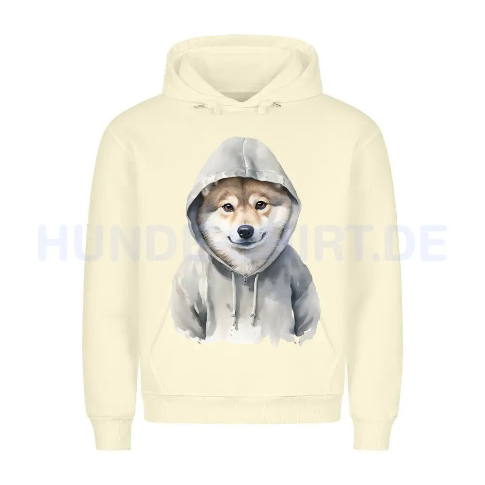 Premium Hoodie "Hooded Shiba Inu" Beige – hunde-shirt.de