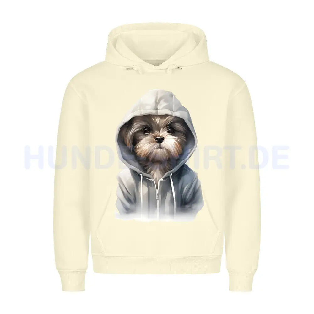 Premium Hoodie "Hooded Shih Tzu" Beige – hunde-shirt.de