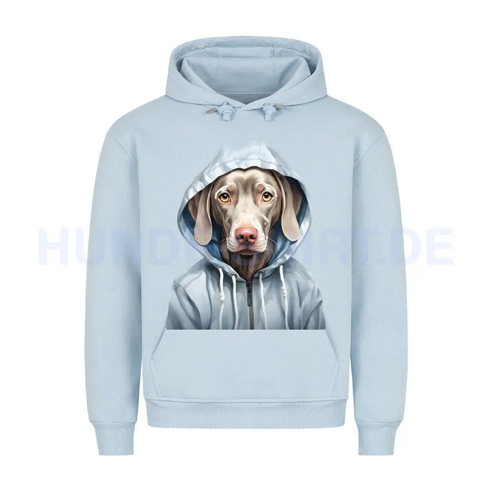 Premium Hoodie "Hooded Weimaraner" Babyblau – hunde-shirt.de