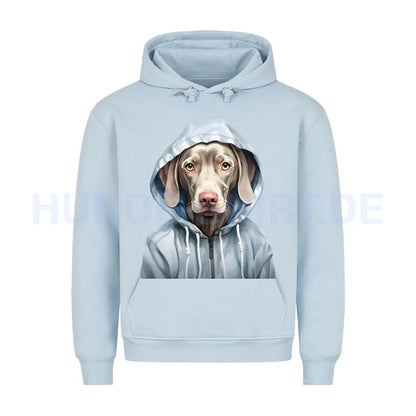 Premium Hoodie "Hooded Weimaraner" Babyblau – hunde-shirt.de