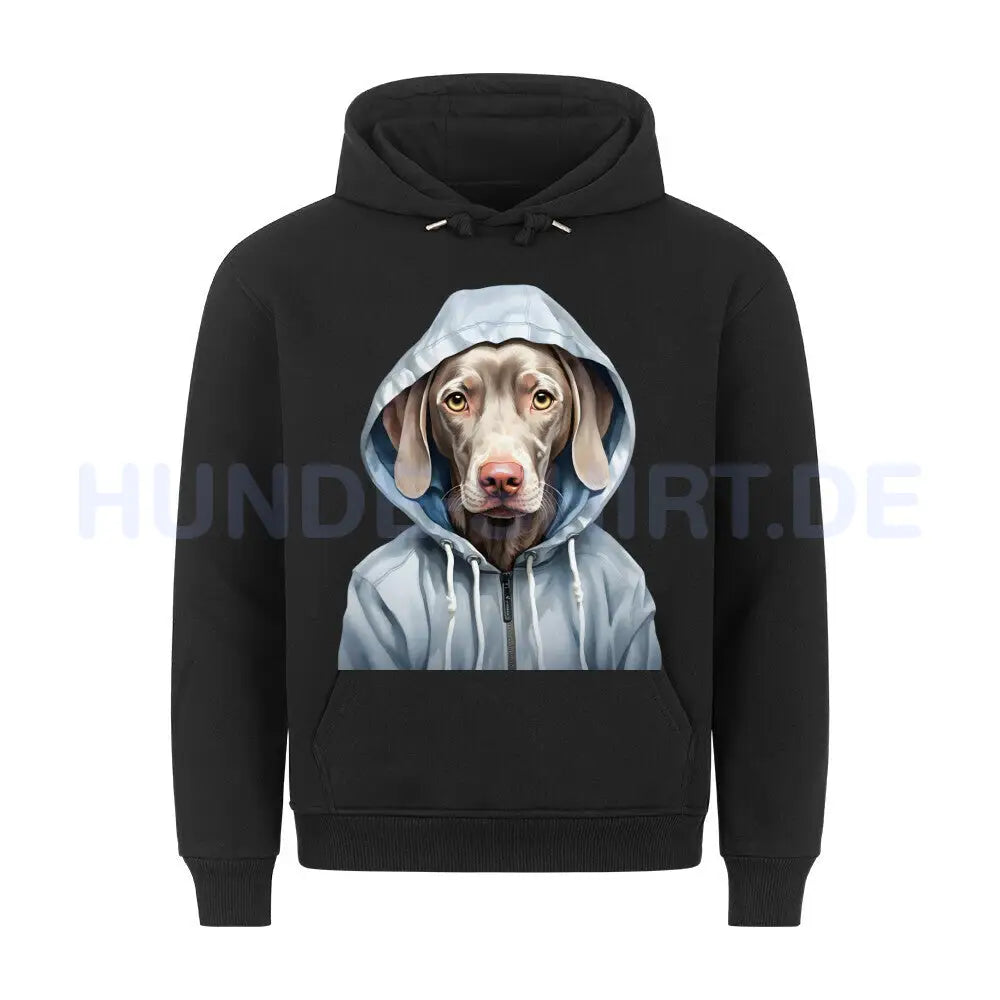 Premium Hoodie "Hooded Weimaraner" Schwarz – hunde-shirt.de