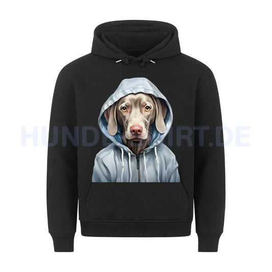 Premium Hoodie "Hooded Weimaraner" Schwarz – hunde-shirt.de