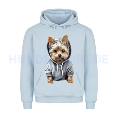 Premium Hoodie - Hooded Yorkshire Terrier Babyblau – hunde-shirt.de