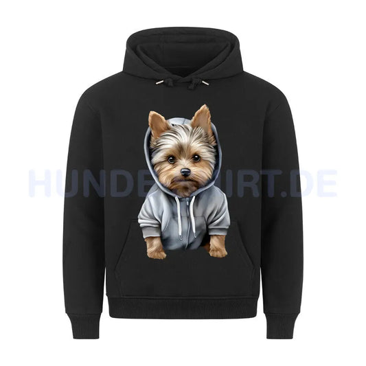 Premium Hoodie - Hooded Yorkshire Terrier Schwarz – hunde-shirt.de