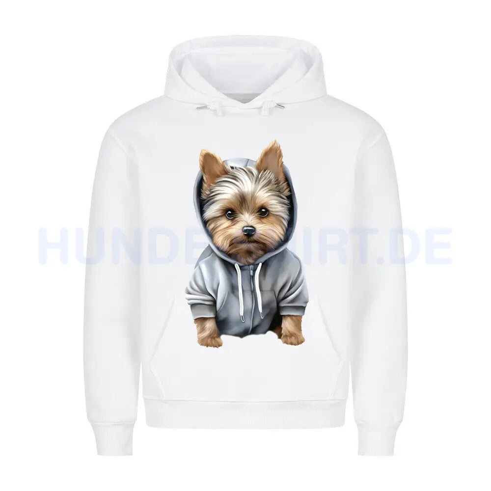 Premium Hoodie - Hooded Yorkshire Terrier Weiß – hunde-shirt.de