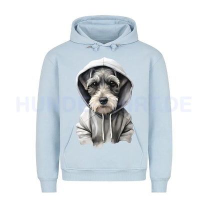 Premium Hoodie "Hooded Zwergschnauzer" Babyblau – hunde-shirt.de