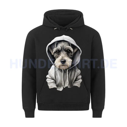 Premium Hoodie "Hooded Zwergschnauzer" Schwarz – hunde-shirt.de