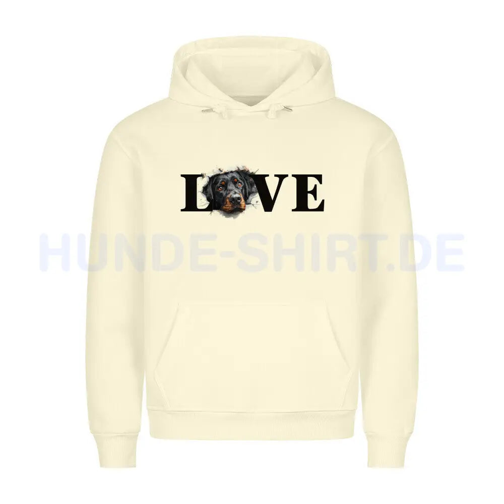 Premium Hoodie "Hovawart dunkel - LOVE" Beige – hunde-shirt.de