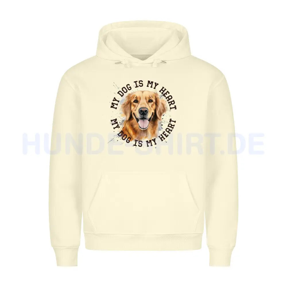 Premium Hoodie "Hovawart HEART" Beige – hunde-shirt.de