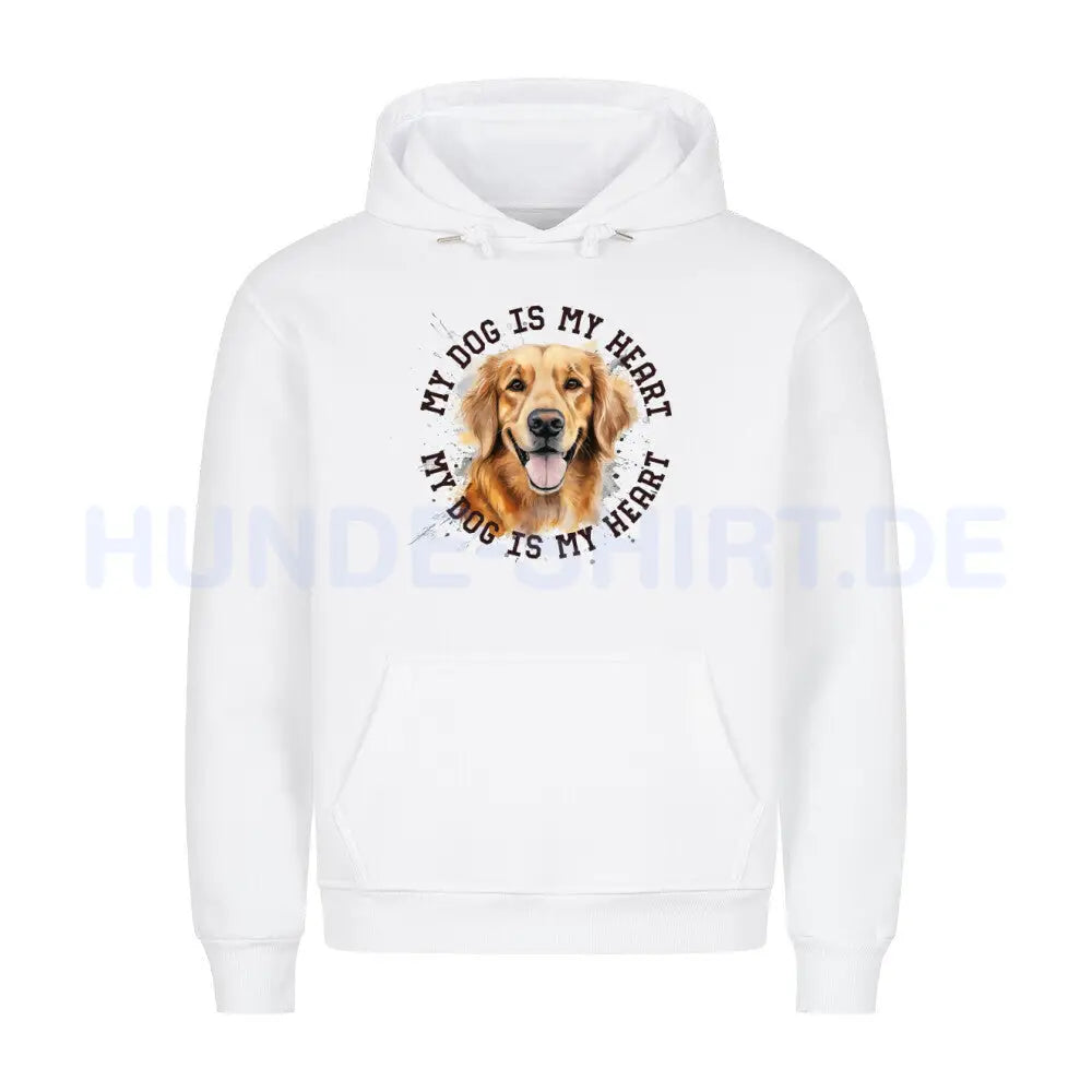 Premium Hoodie "Hovawart HEART" Weiß – hunde-shirt.de