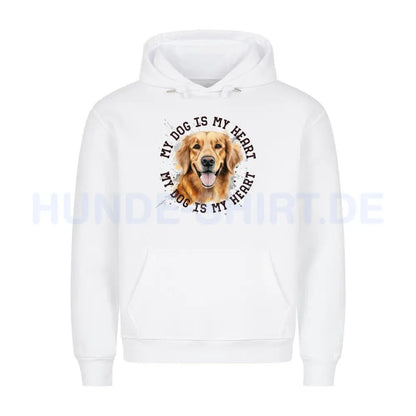 Premium Hoodie "Hovawart HEART" Weiß – hunde-shirt.de