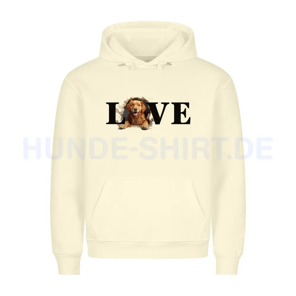 Premium Hoodie "Hovawart hell - LOVE" Beige – hunde-shirt.de