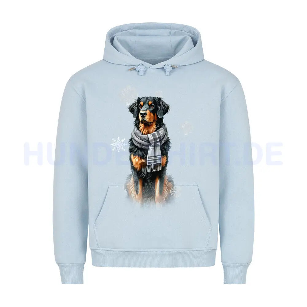 Premium Hoodie "Hovawart Winter" Babyblau – hunde-shirt.de