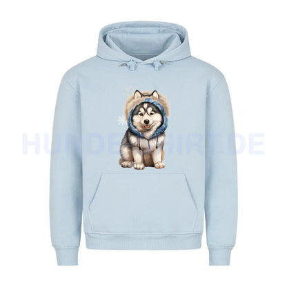 Premium Hoodie "Husky - BLUE" Babyblau – hunde-shirt.de