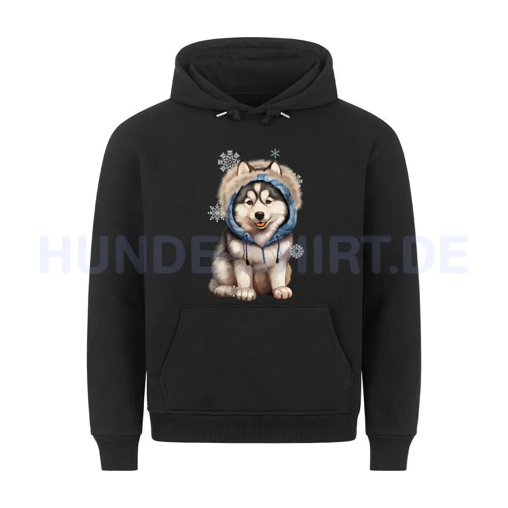 Premium Hoodie "Husky - BLUE" Schwarz – hunde-shirt.de