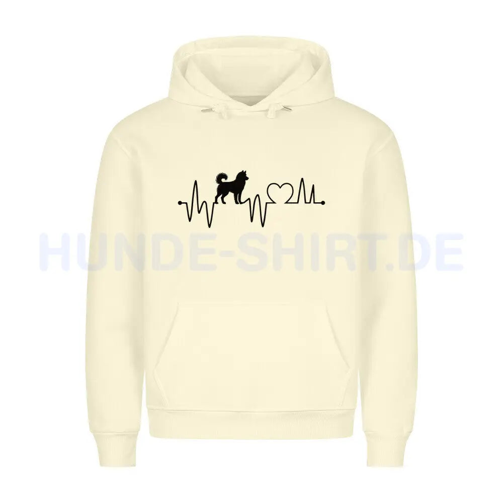 Premium Hoodie "Husky - Heartbeat" Beige – hunde-shirt.de