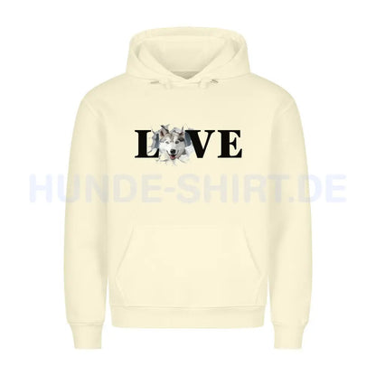 Premium Hoodie "Husky - LOVE" Beige – hunde-shirt.de