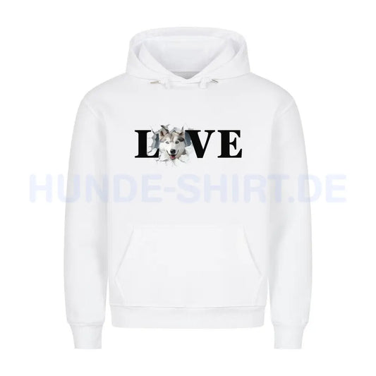 Premium Hoodie "Husky - LOVE" Weiß – hunde-shirt.de