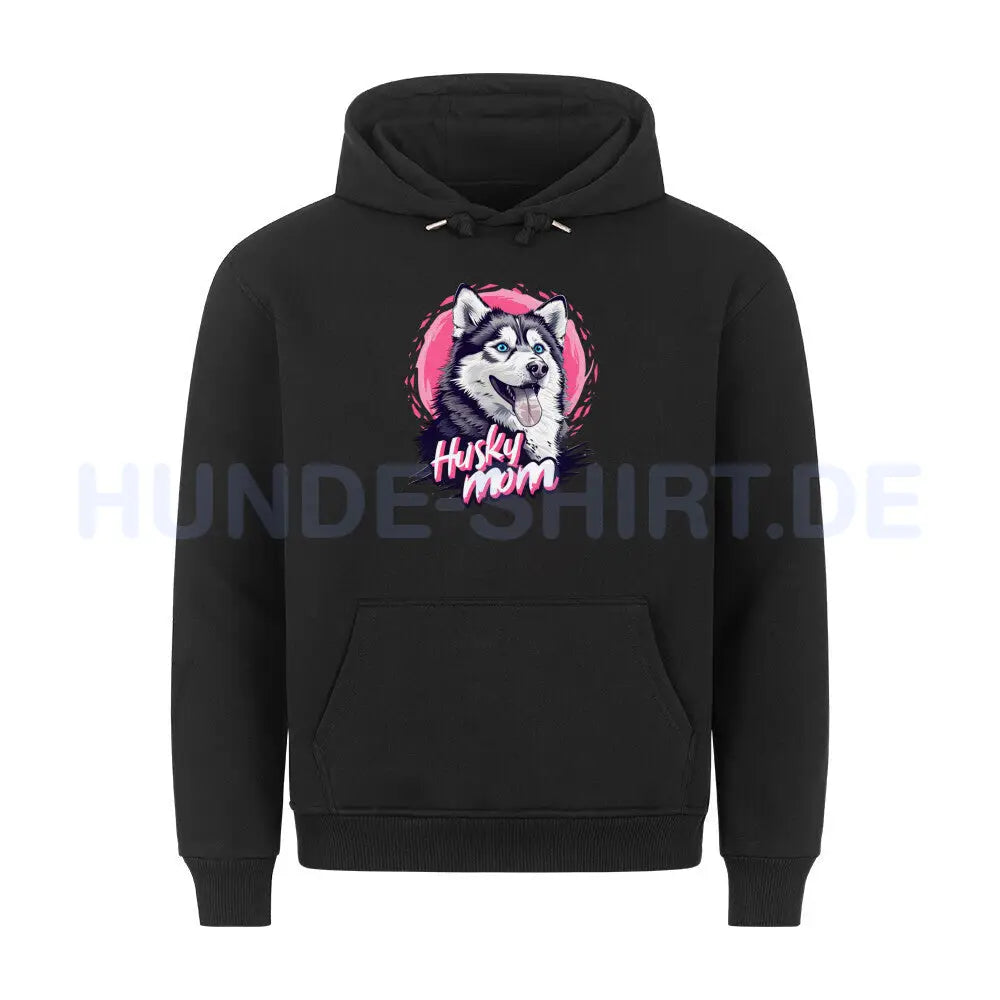 Premium Hoodie "Husky Mom" Schwarz – hunde-shirt.de