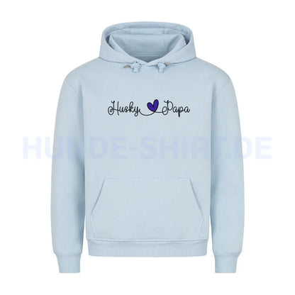 Premium Hoodie "Husky - Papa" Babyblau – hunde-shirt.de