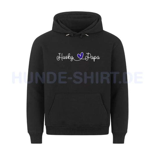 Premium Hoodie "Husky - Papa" Schwarz – hunde-shirt.de